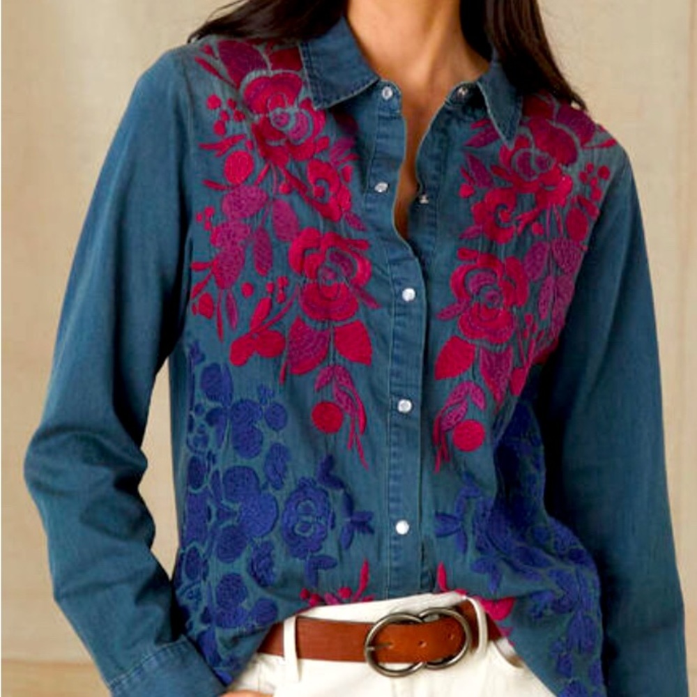 Johnny Was Tuscan Denim Shirt. New with tags.